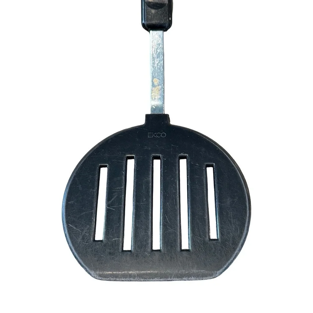 Ekco Vintage Slotted Spatula Black Nylon Turner Heat Resistant 400F Metal Neck